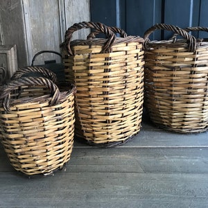 Rustic Farmhouse Basket Set, Nesting Storage Baskets, French Farmhouse, Farm Table, Farmstead, Graduating Set of 3, Damages image 4