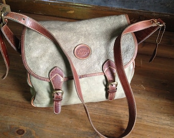 Lederen olijfgroene canvas tas, Vintage Roots Canada, volnerf Khaki Crossbody Handtas Tas, Messenger Mini Aktetas