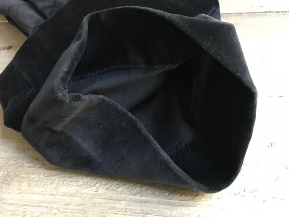 French Black Velvet Trousers, Moleskin Velvet, 19… - image 8
