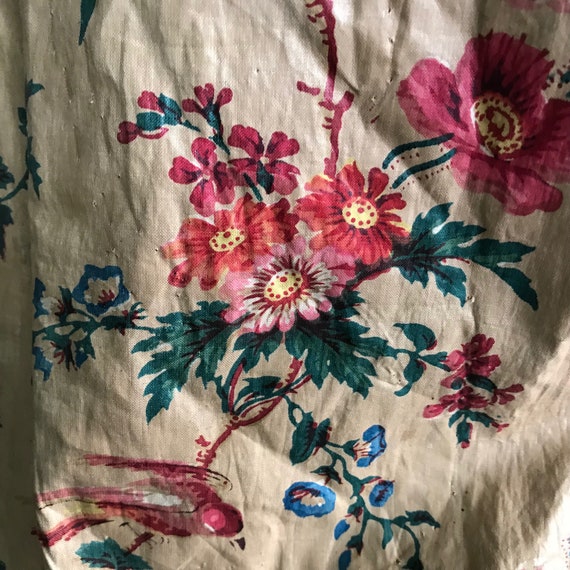 19th C Floral Waistcoat, Rare, French, Cotton, Li… - image 7