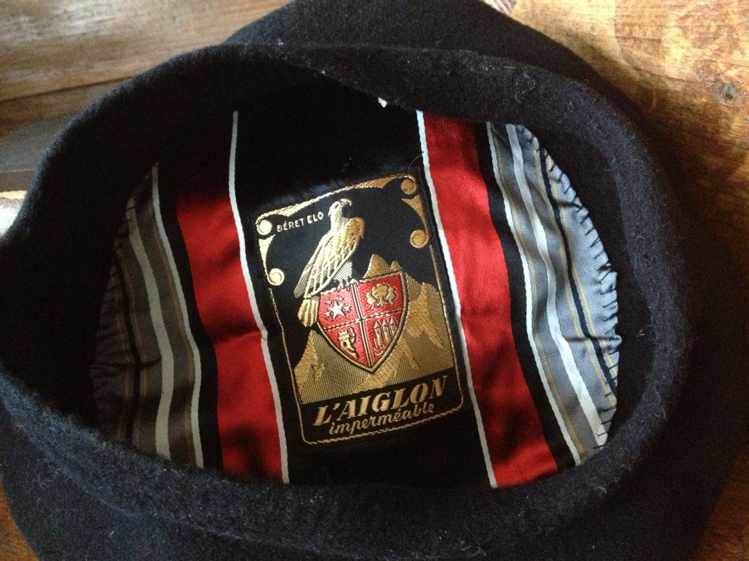 Chantaco impermeable Pure Laine made in France black Beret Vintage beret impermeable - Gem main image 3
