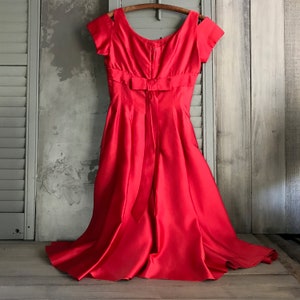 1950s Red Satin Formal Dress Jr Theme New York Mid Century - Etsy