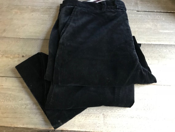 French Black Velvet Trousers, Moleskin Velvet, 19… - image 7