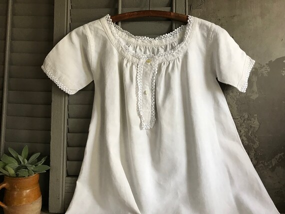 French Linen Smock, Nightdress, Chemise, Nightgow… - image 4