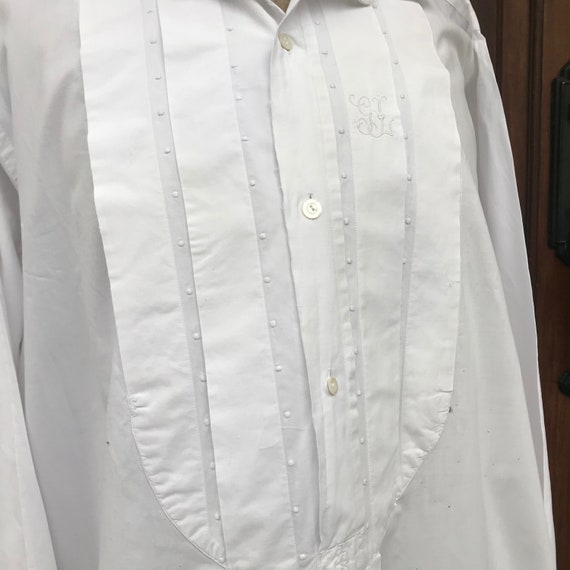 French Mens Dress Shirt, Chemise, Embroidery Work… - image 6
