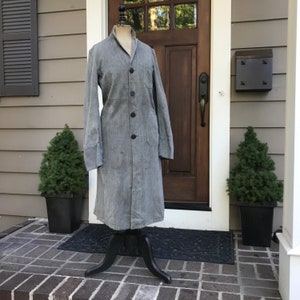 French Gray Work Coat, Shop, Duster, Engineer, Work Chore Wear, Salt and Pepper, Grey Marl, French Farmhouse image 2