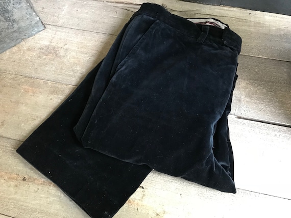 French Black Velvet Trousers, Moleskin Velvet, 19… - image 3