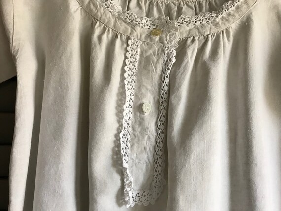 French Linen Smock, Nightdress, Chemise, Nightgow… - image 3