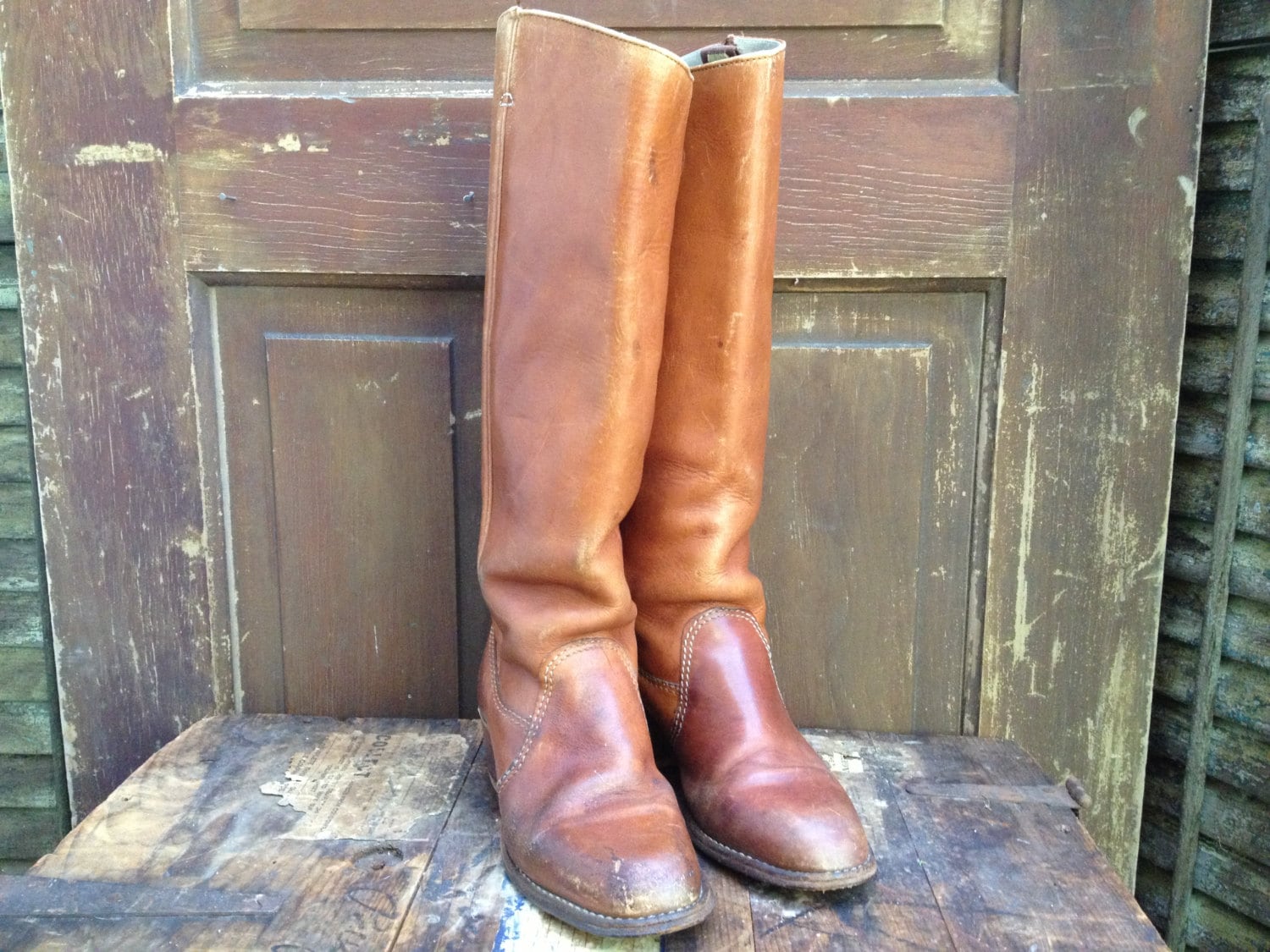 Botas de montar de cuero Bort Carleton Made in USA Sienna | Etsy España