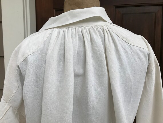 Rustic 19th C French Chore Shirt, Linen Chemise, … - image 9