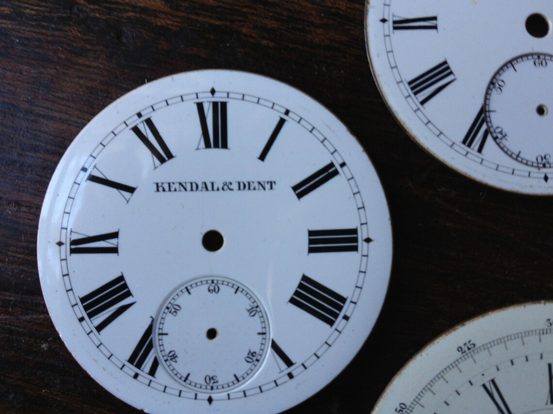 Pocket Watch Enamel Dials Parts Set of 4 the Wonder Swiss Etsy