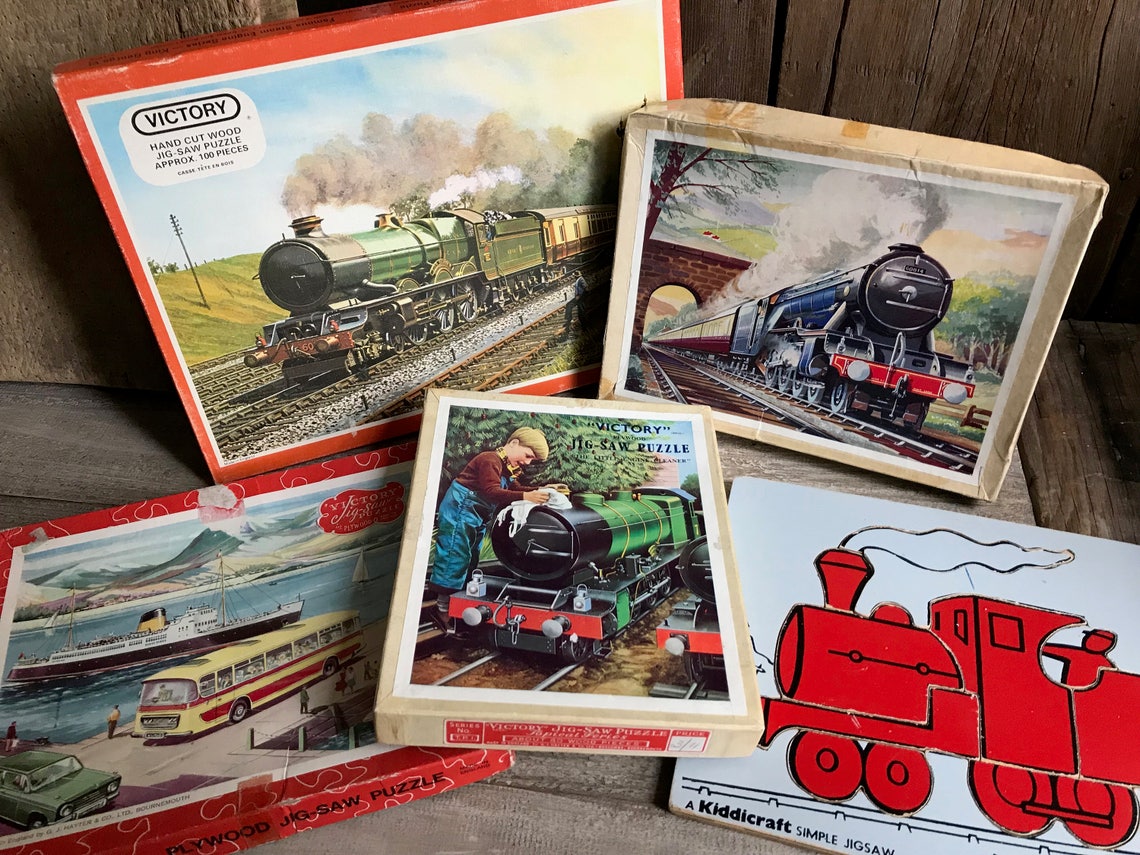 Steam Engine Wooden Jigsaw Puzzles Made in England Trains | Etsy