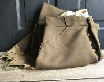 French Wool Twill Jodhpurs, Lace Ups, Chore Wear Trousers, Riding Pants, Peasant Work Pants, Farmhouse, Equestrian