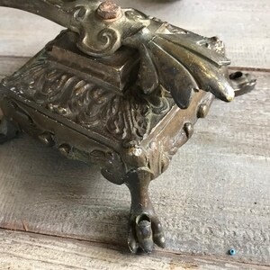 Antique French Candle Sconce, Bronze Candelabra, Wall Mounted, Garden Candle Holder image 5