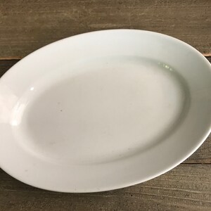 1 French White Serving Platter, Porcelain, Ironstone, Oval Serving Dish, 11 inch, Made in France, French Farmhouse Cuisine image 8