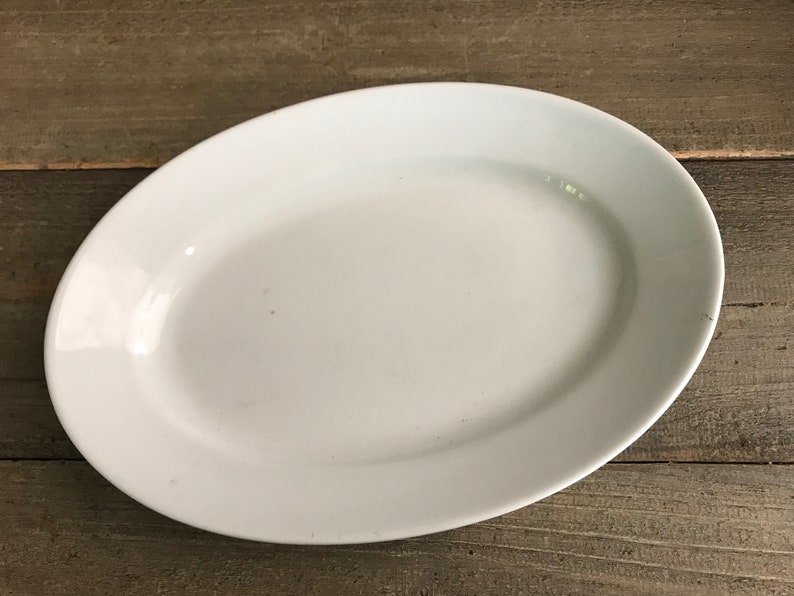 1 French White Serving Platter, Porcelain, Ironstone, Oval Serving Dish, 11 inch, Made in France, French Farmhouse Cuisine image 8