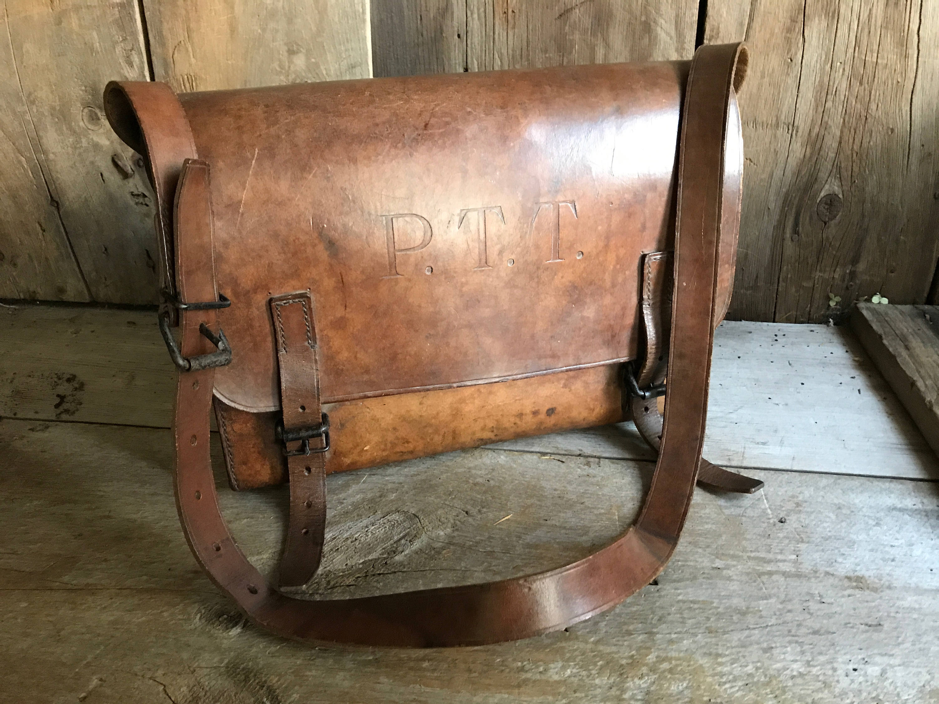 French Leather Messenger Postal Bag Satchel Telegraph La Etsy