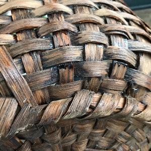 Antique Rustic Basket, Bentwood Handle, Willow Wicker Flower Basket, Farmhouse, Farm Table image 10