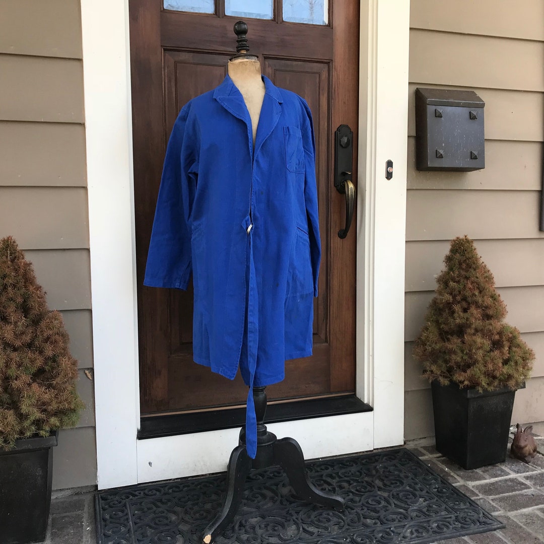 Chaqueta de trabajo francesa, azul de trabajo, sarga de algodón, jardín,  casa de campo, campesina, ropa de trabajo, agricultura familiar  México