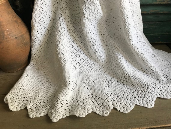 Antique Provence Linen Skirt, Hand Knit, French Fa