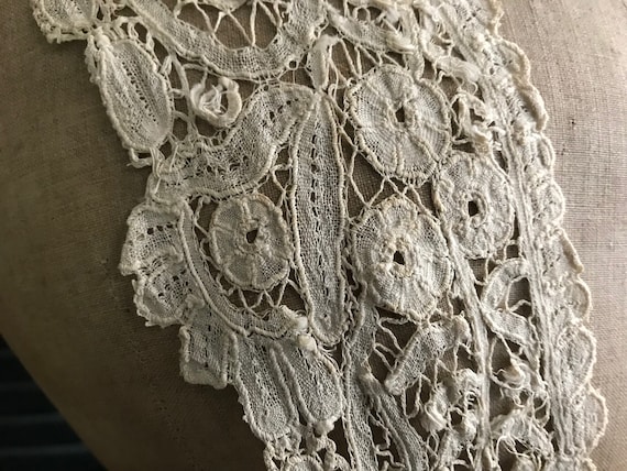 Antique Lace Collar, Hand Worked, Tape Lace, Tea … - image 8