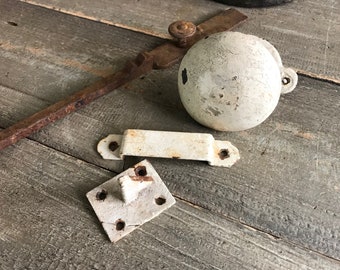 Französischer Bauernhaus Türgriff Riegel, Originale Farbe, Antike Türbeschläge