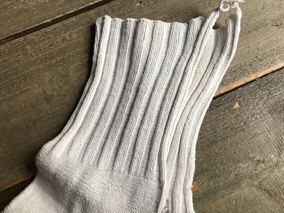 French Hand Knit Socks, Chore Wear, Cotton Boot S… - image 8