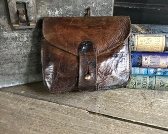 English Leather Ammo Pouch, Bag, Case, Hunting, Handmade Leather Hip Bag Belt Pouch