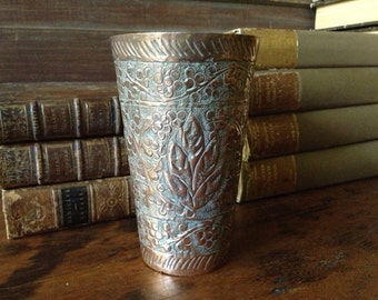 Artisan Hammered Copper Vase, Arts and Crafts, Handcrafted Hammered Copper, Art Nouveau