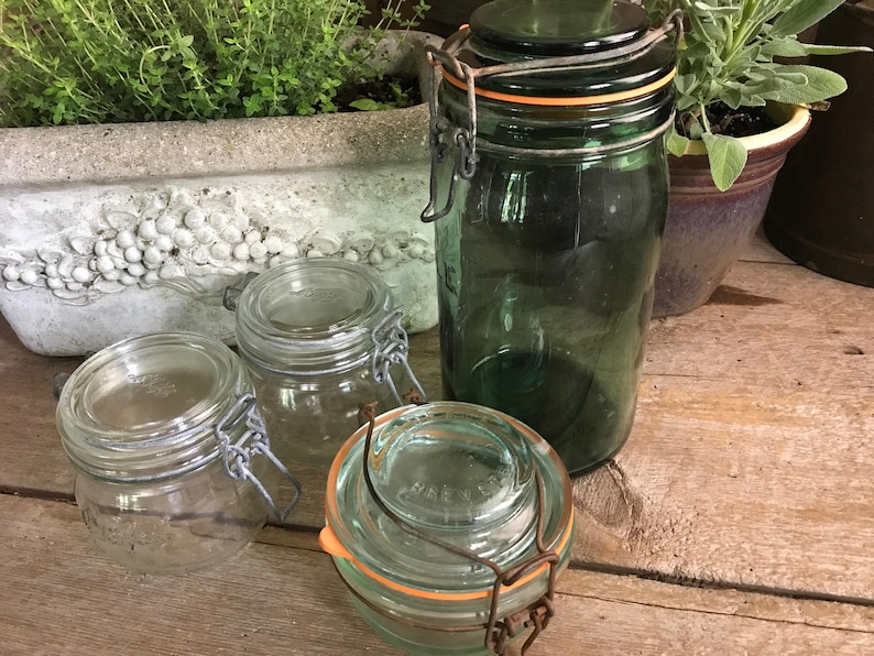 French Le Parfait Preserve Jars French Mason Canning Glass Etsy