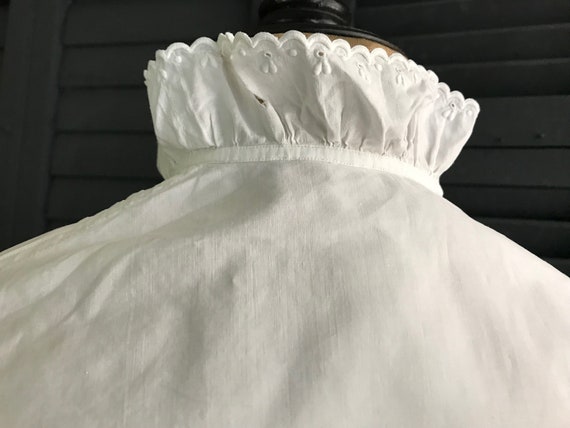 French White Cotton Chemise Blouse, Chemisier, Ru… - image 9