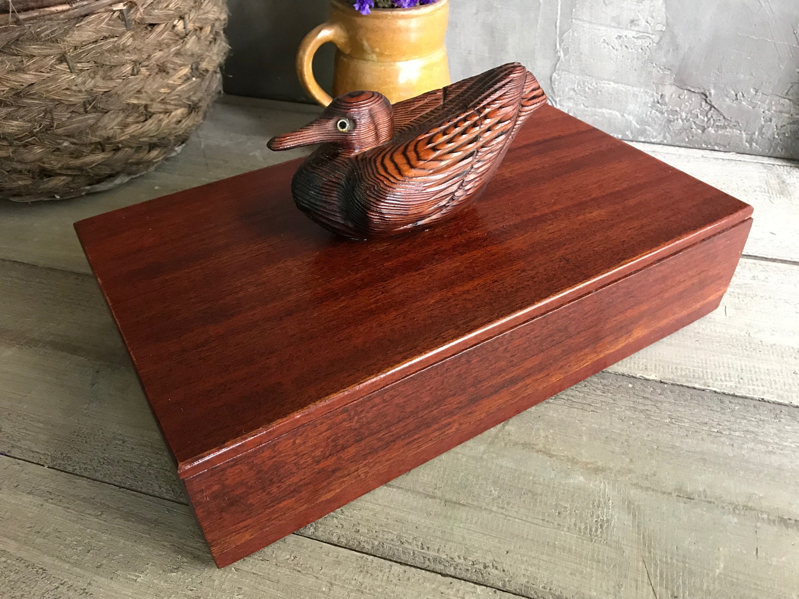 Wood Duck Box Handcrafted Duck Decoy Storage Box Library Etsy