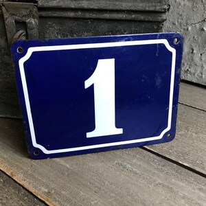 French Enamel Sign, Street House Address Sign, Traditional Cobalt Blue ...
