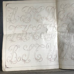 1900s French Embroidery Pattern Booklet, Heirloom Sheets, Alphabet Monogram Pattern and Designs, French Farmhouse image 7