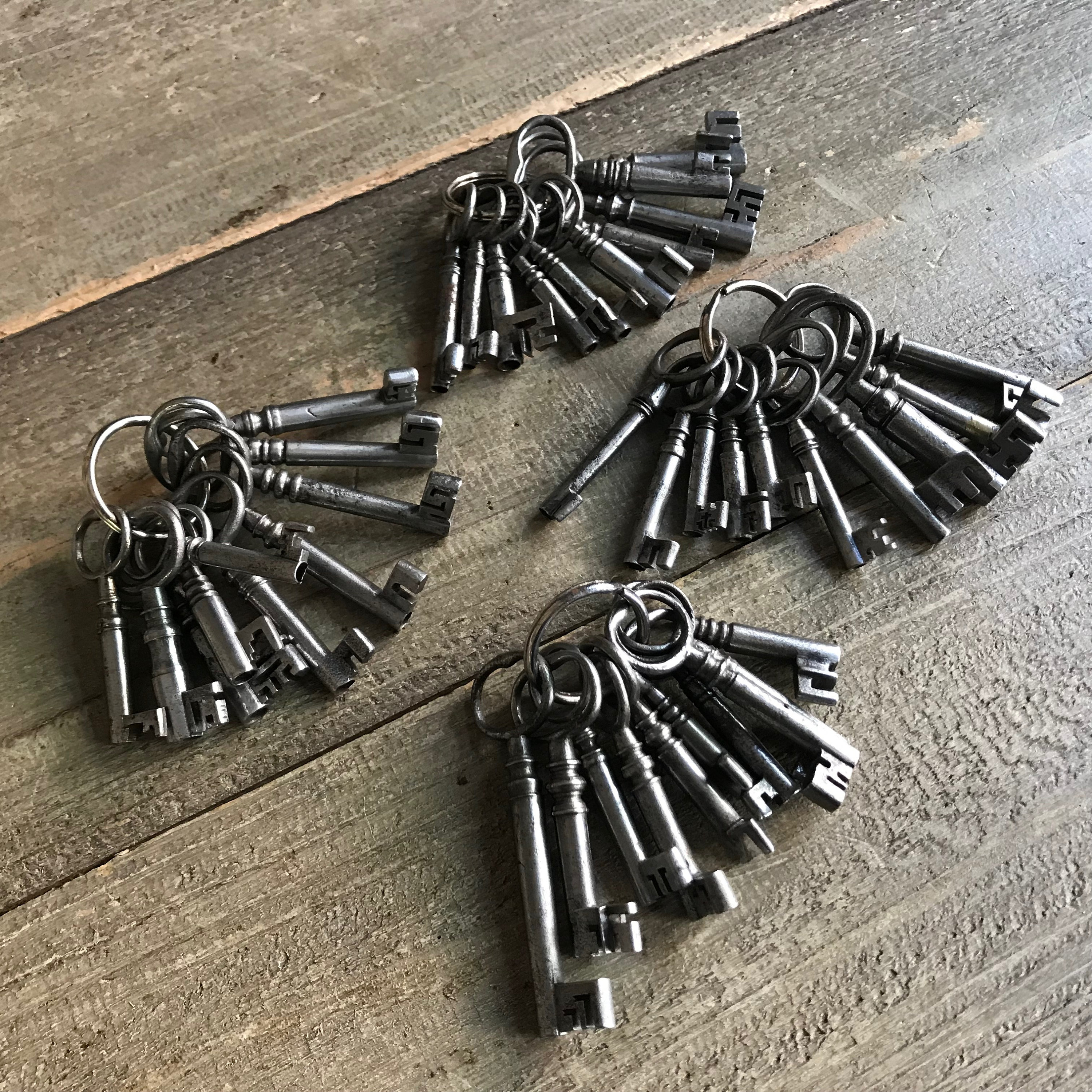 アンティーク アイアン スケルトン キー リング、ドア ゲート キー