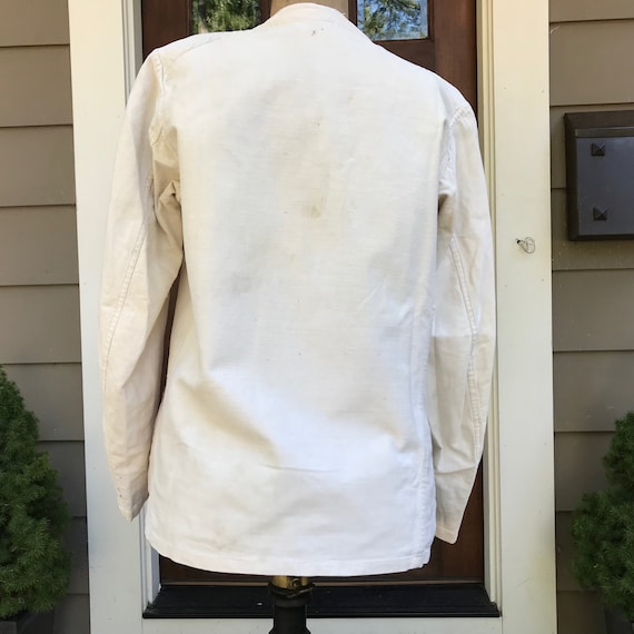 French Chore Jacket, Off White Cotton Twill, Gard… - image 6