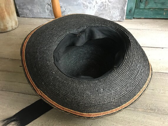 Edwardian Straw Hat Antique Downtown Abbey Style - image 8