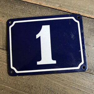 French Enamel Sign, Street House Address Sign, Traditional Cobalt Blue ...