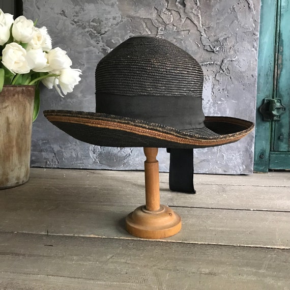 Edwardian Straw Hat Antique Downtown Abbey Style - image 2
