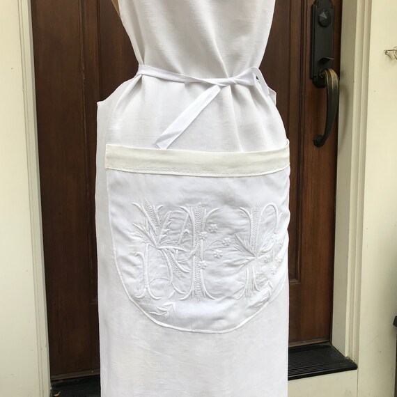 French White Linen Apron, Chef, Cook, Baker, French F… Gem