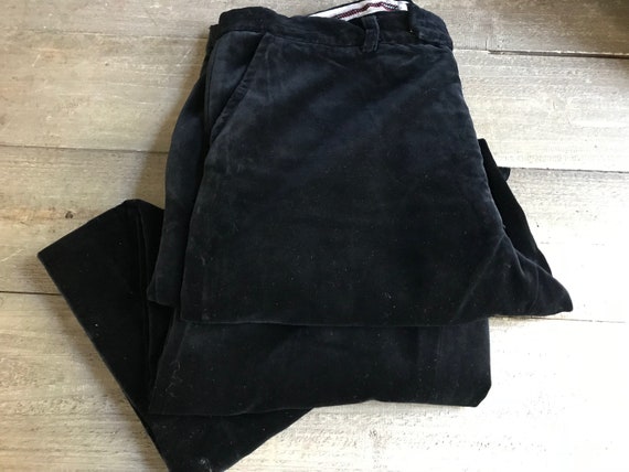French Black Velvet Trousers, Moleskin Velvet, 19… - image 5