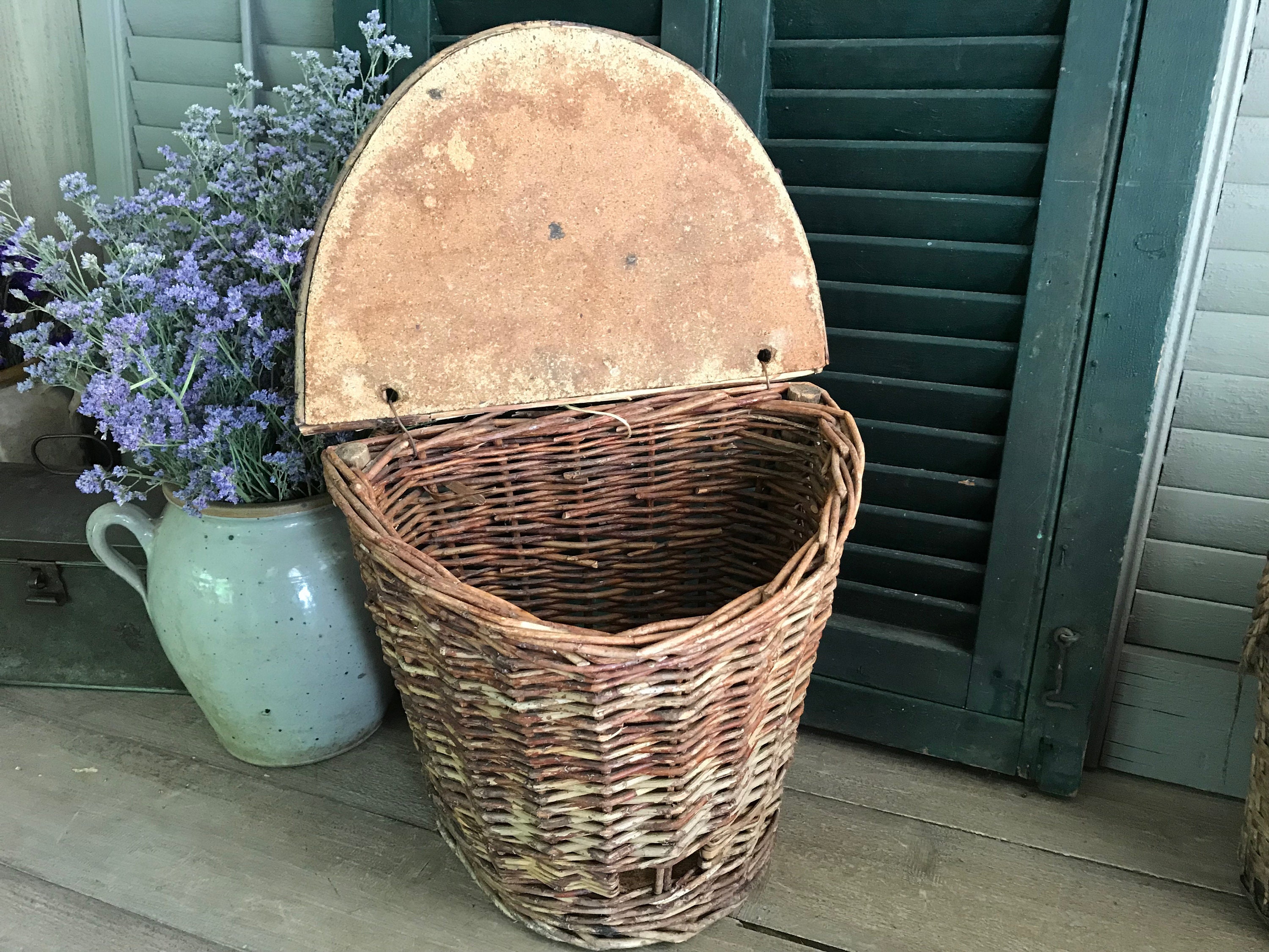 Wicker Fishing Basket, Bicycle, Bike, Garden Cabin Door Wall Decor