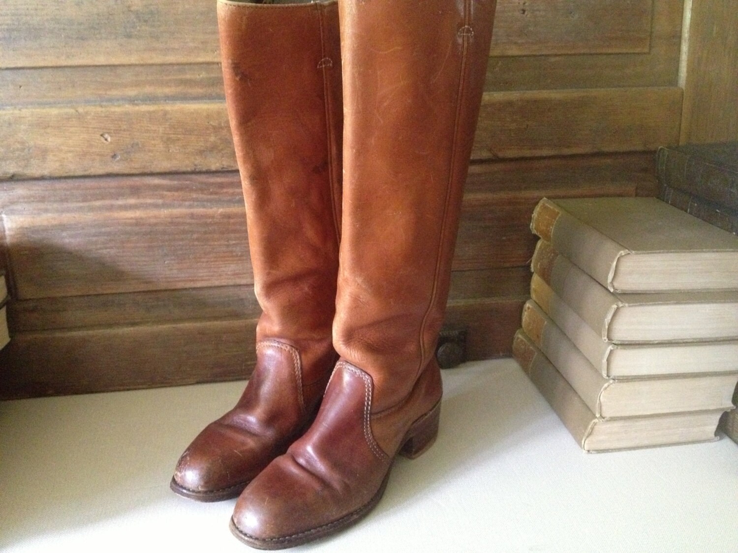 Botas de montar de cuero Bort Carleton Made in USA Sienna | Etsy México