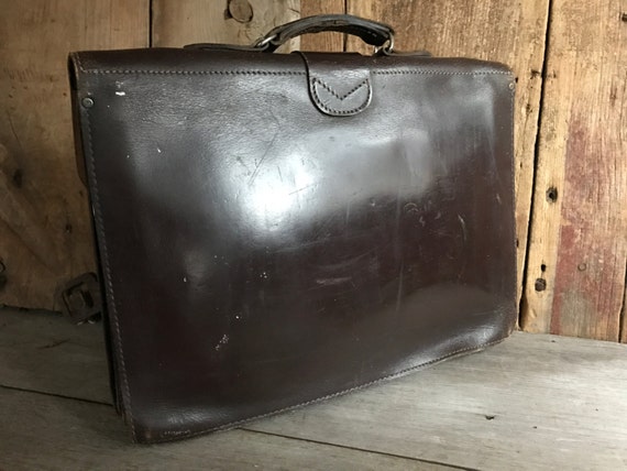 Brown Leather Briefcase Handcrafted in England, A… - image 2