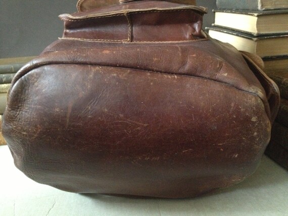 Brown Leather Backpack Distressed Mahogany Large … - image 5