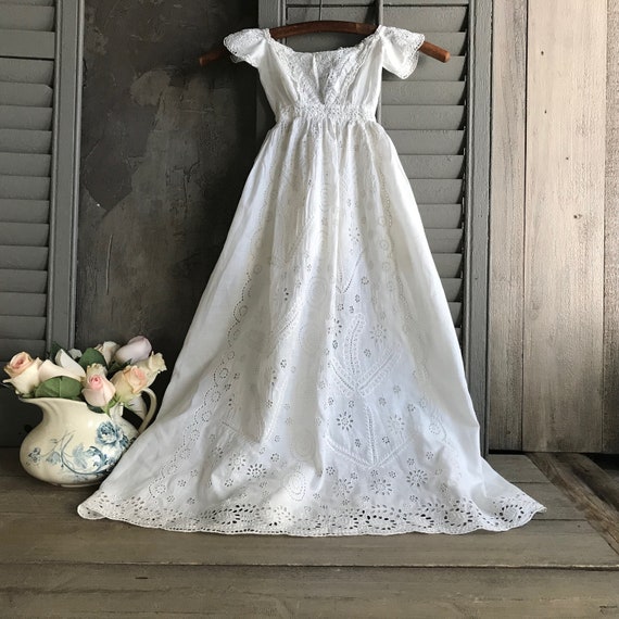 broderie anglaise christening gown