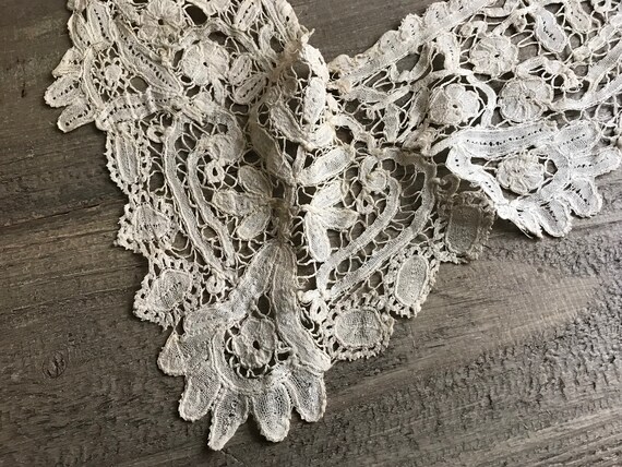 Antique Lace Collar, Hand Worked, Tape Lace, Tea … - image 4