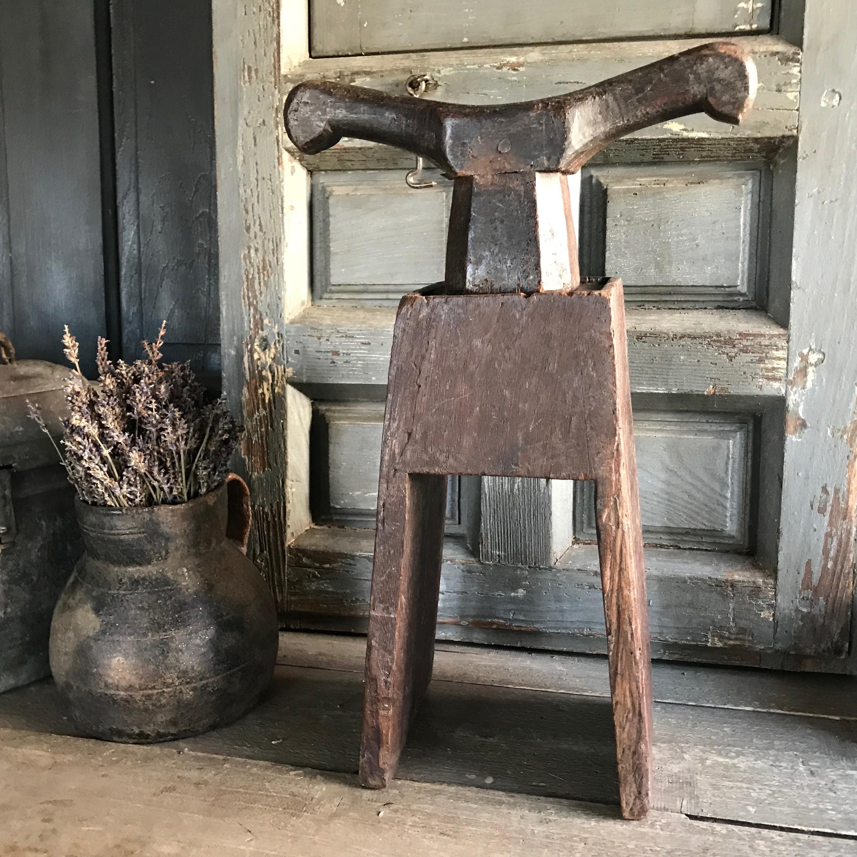 1800S French Fruit Press Handcrafted Artisan Folk Art Solid Wood Mountain Farmhouse Historical Primitive Cuisine