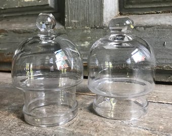 1 Antique French Glass Cloche, Miniature, Hand Blown Ventouse, Display Dome, Garden, Home Decor, Sold by Each, 2 Available