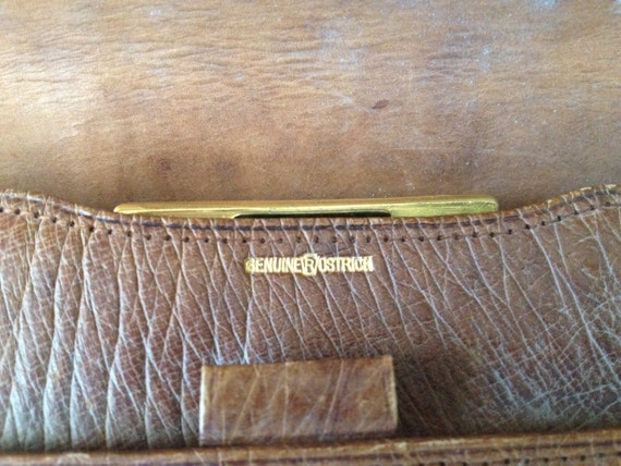 1920s Genuine Ostrich Leather Clutch Purse Handba… - image 3